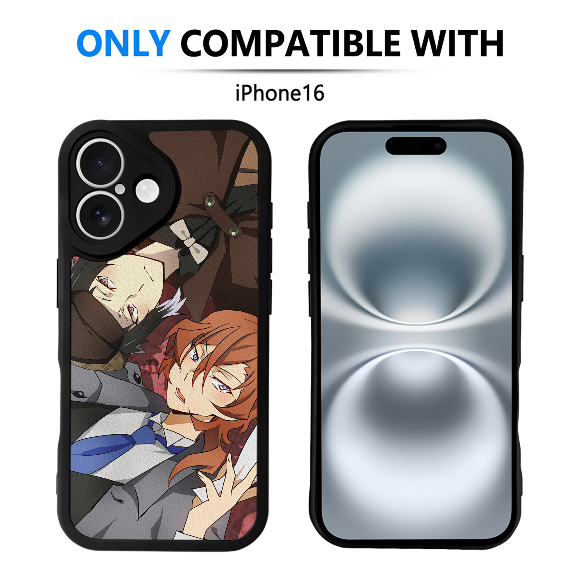 （画像用） 文豪ストレイドッグス Bungo Stray Dogs 【iPhone 16シリーズ対応】シリコンスマホケース（レザー調） 材質：シリコン